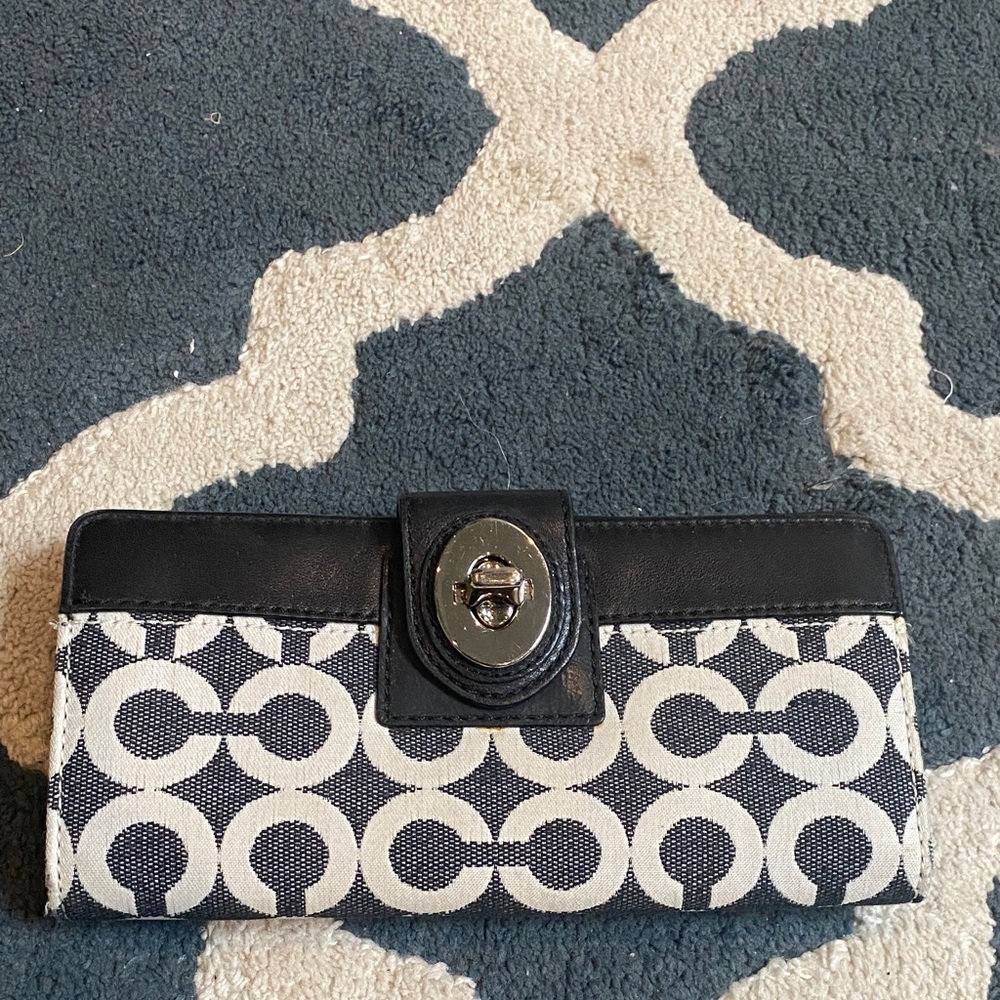 Coach Black and White Patterned Wallet